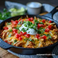 Cheesy Chicken Taco Skillet for 4 Servings