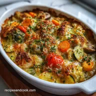 Chicken Vegetable Casserole: Golden Cheddar Panko