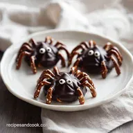 Dark Chocolate Pretzel Spiders for 18 Servings