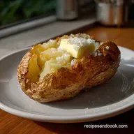 Microwave Cooked Potato with Salt in 10 Minutes