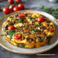 Mushroom Spinach Frittata for 4 Servings
