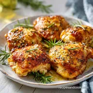 Roasted Garlic Chicken Thighs: Shattered Skin