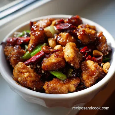 Kung Pao Chicken Recipe in 25 Minutes Recipe Card