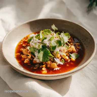 Mexican Pozole Rojo Recipe for 8 Servings