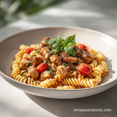 BBQ Chicken Pasta Recipe in 30 Minutes Recipe Card