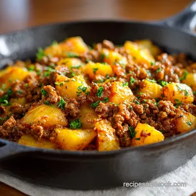 Cheesy Beef and Potatoes in 30 Minutes Recipe Card