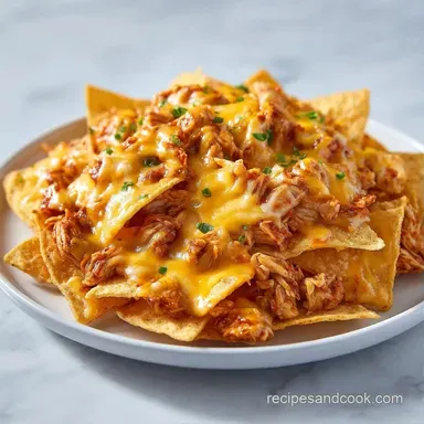 Chicken Nachos for 8 Servings: Baked Recipe Card