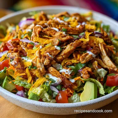 Chicken Taco Salad Recipe Ready in 30 Minutes Recipe Card
