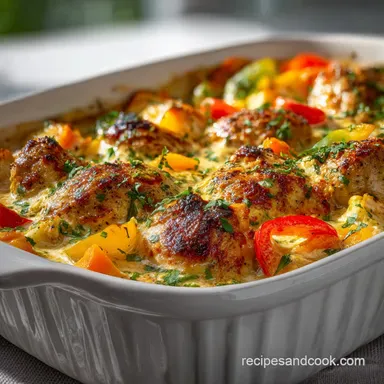 Chicken Vegetable Casserole: Crispy Baked Cheddar Panko Recipe Card