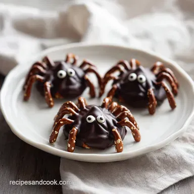 Dark Chocolate Pretzel Spiders for 18 Servings
