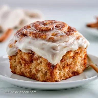 Cinnamon Roll Layer Cake for 24 Servings Recipe Card