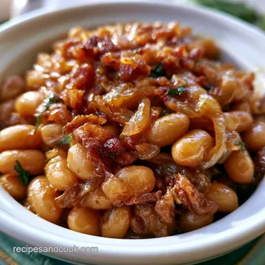 Baked Beans with Dried Navy Beans Recipe Card