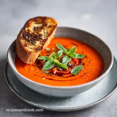 Creamy Roasted Red Pepper and Tomato Soup (1 Hour)