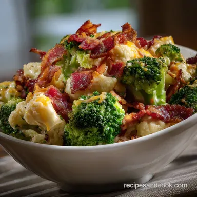 Broccoli Cauliflower Salad: Ultra-Crisp & Tangy Dressing Recipe Card