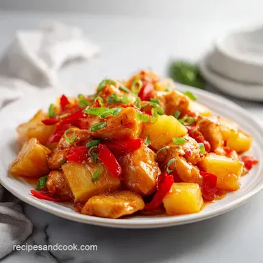 Sweet and Sour Chicken Slow-Cooked for 5 Servings Recipe Card