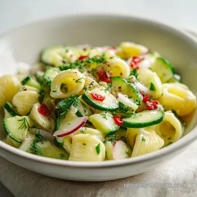 Cucumber Pasta Salad Ready in 30 Minutes Recipe Card