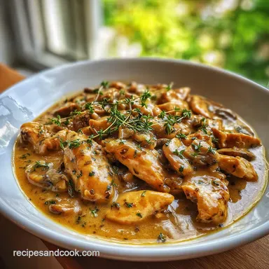 Easiest Chicken Gravy Skillet With Garlic in 30 Min Recipe Card