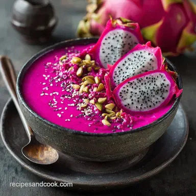 Dragon Fruit Recipes: The Electric Pink Smoothie Bowl (10-Minute Prep) Recipe Card
