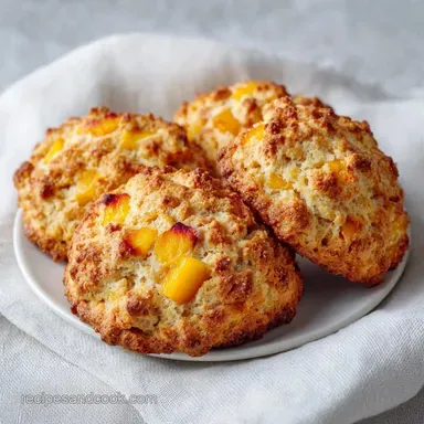Peach Scones in 35 Minutes: Flaky Recipe Card