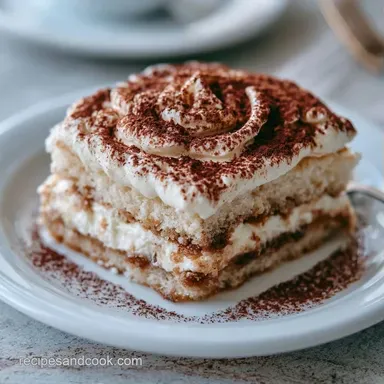 Easy Tiramisu Poke Cake for 12 Servings Recipe Card