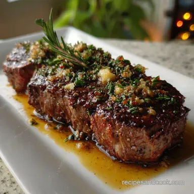 Best New Years Eve Dinner Recipe with Garlic Butter Steak - 57 Min Recipe Card