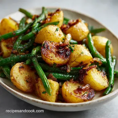 Garlic Potatoes and Green Beans with Red Potatoes Recipe Card