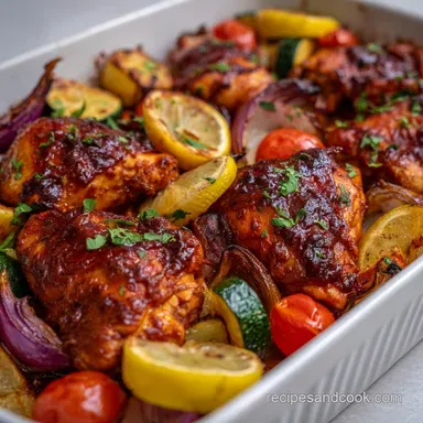Weeknight Recipes: 35-Minute Harissa Chicken Traybake Recipe Card