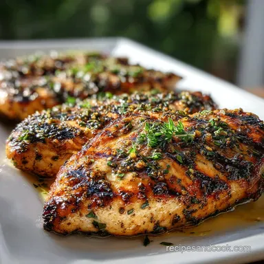 Healthy Grilled Chicken Marinade for 4 Servings Recipe Card
