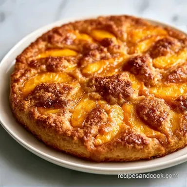 Peach Cobbler with Fresh Peaches Recipe Card