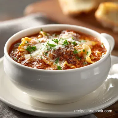 Lasagna Soup in 45 Minutes Recipe Card