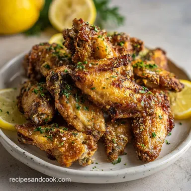 Lemon Garlic Chicken Wings for 4 Servings Recipe Card