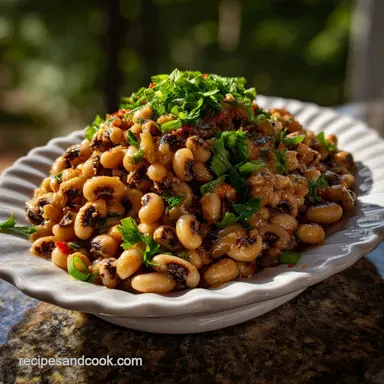 New Year S Day Lucky Food With Black Eyed Peas Recipe Recipe Card