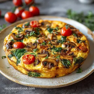 Mushroom Spinach Frittata for 4 Servings