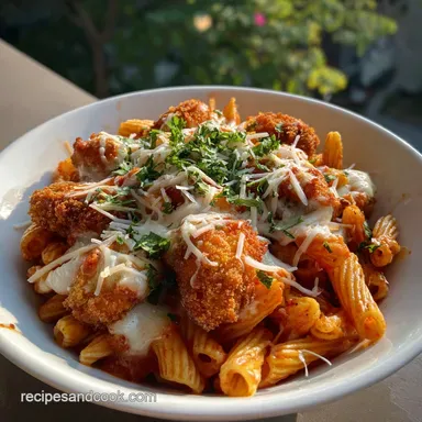 Chicken Nugget Parm with Pasta in 30 Min Recipe Card