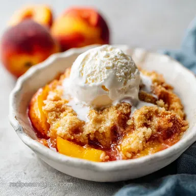 Pioneer Woman Peach Cobbler Recipe for 8 Servings Recipe Card