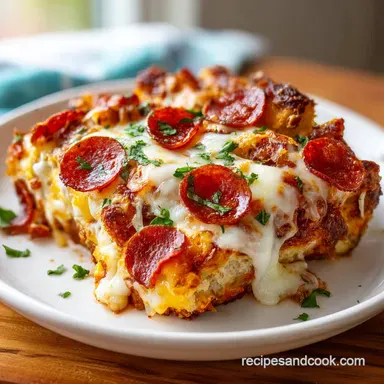 Easy Pizza Biscuit Casserole in 35 Minutes Recipe Card