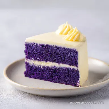Royal Purple Velvet Cake with Creamy Vanilla Frosting (12 Servings)