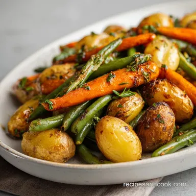 Sheet Pan Potatoes, Beans, Carrots Recipe (50 Min) Recipe Card