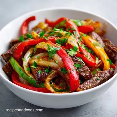 Sheet Pan Steak Fajitas Recipe for 4 Servings Recipe Card