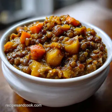 Vegan Crockpot Recipes: Easy Lentil Stew for Dinner Recipe Card