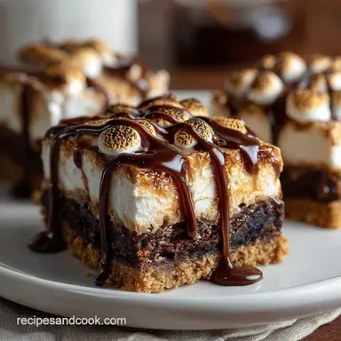 Smores Brownie Bars Recipe in 40 Minutes Recipe Card