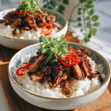 Delicious Sticky Chicken Rice Bowls Recipe - Restaurant Quality Recipe Card