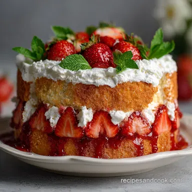 Strawberry Angel Food Dessert No-Bake