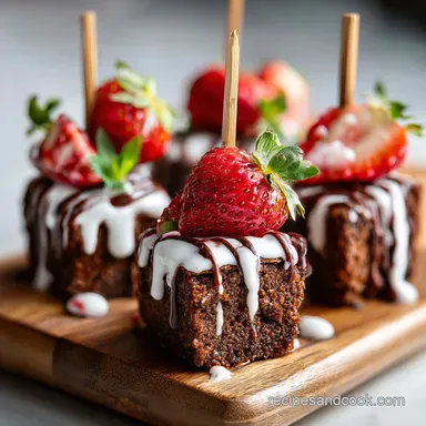 Strawberry Brownie Kabobs with Fresh Fruit for 12 Servings Recipe Card
