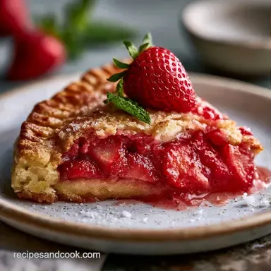 Strawberry Rhubarb Galette for 6 Servings Recipe Card