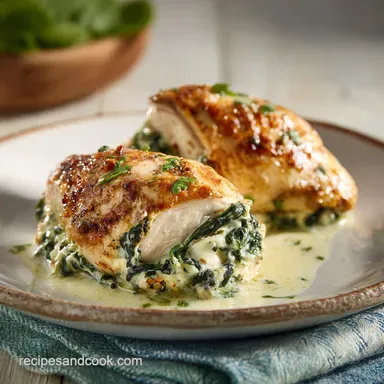 Stuffed Chicken Thighs: Baked for 4 Servings Recipe Card