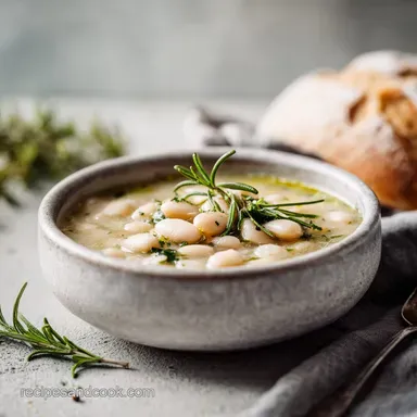 Ina Garten Tuscan White Bean Soup Recipe with Rosemary for 6