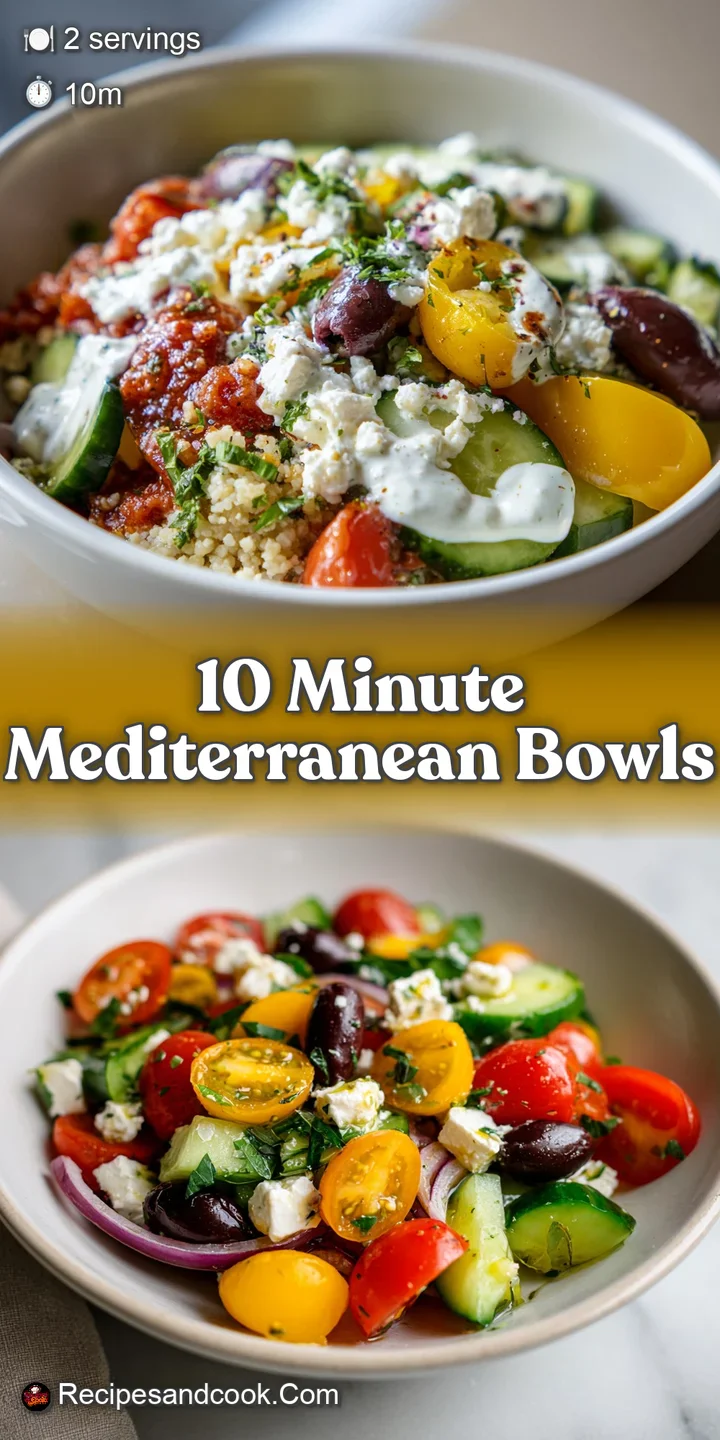 Close-up of a tempting Mediterranean bowl. See the creamy hummus, juicy tomatoes, and crunchy cucumber.