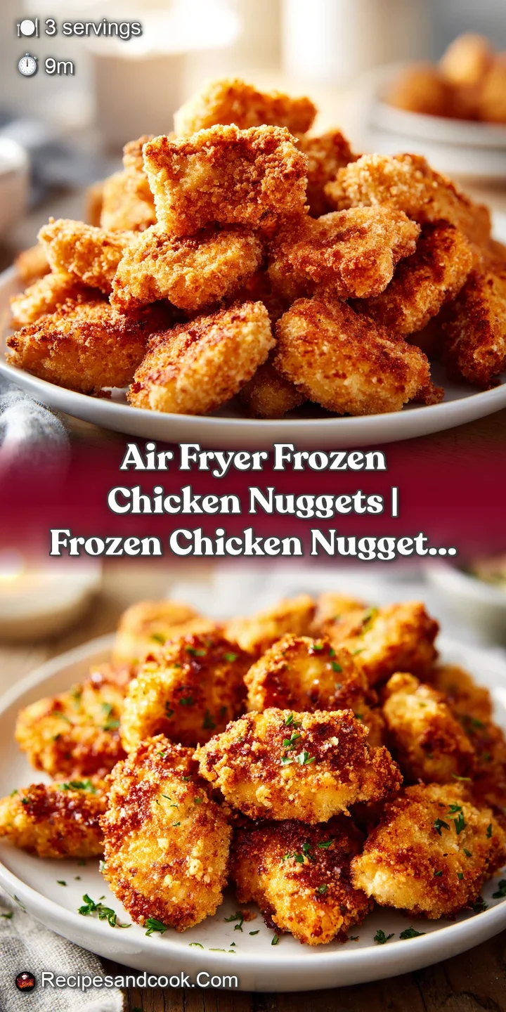 Close-up of perfectly cooked, golden chicken nuggets with a satisfying crunchy texture.