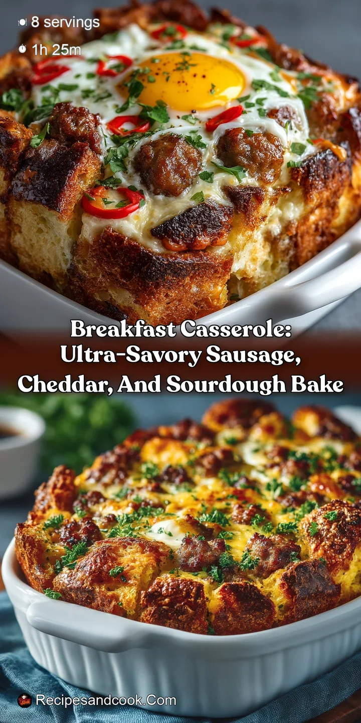 Breakfast Casserole: Ultra-Savory Sausage  Cheddar  and Sourdough Bake